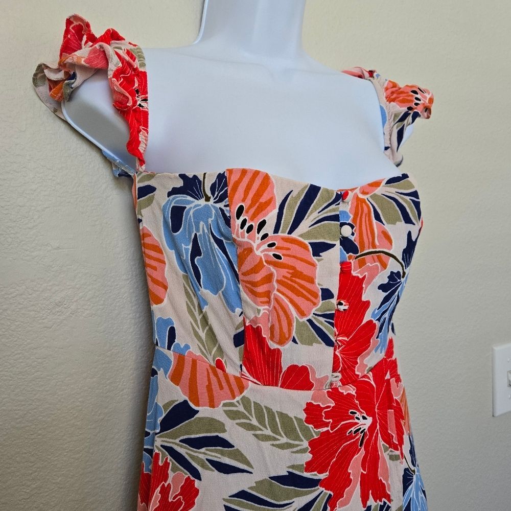 ASTR The Label Floral Strapless Off The Shoulder Maxi Summer Dress - Picture 8 of 14
